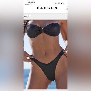 PACSUN Eco Black Macie V High Cut Bikini TOP AND BOTTOM WITH TAGS ON
